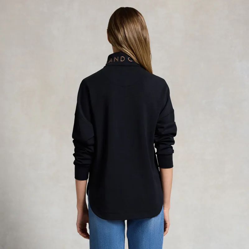 Holland Cooper Windsor Womens Quarter Zip Sweatshirt - Black-2