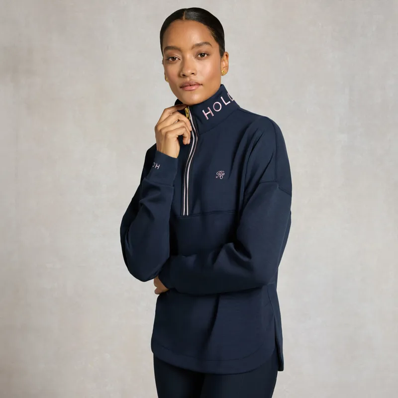 Holland Cooper Windsor Womens Quarter Zip Sweatshirt - Ink Navy-2