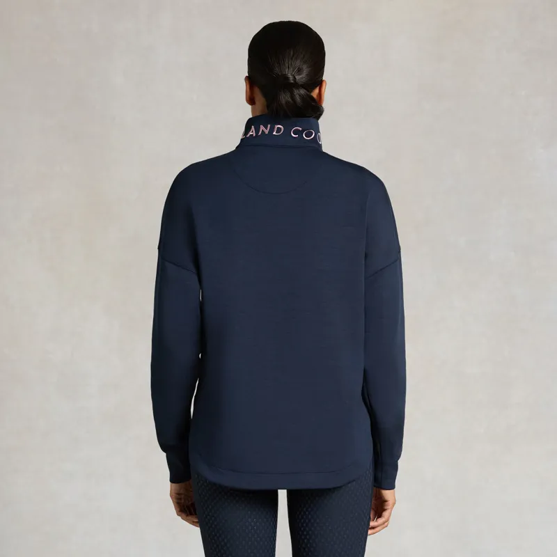 Holland Cooper Windsor Womens Quarter Zip Sweatshirt - Ink Navy-3