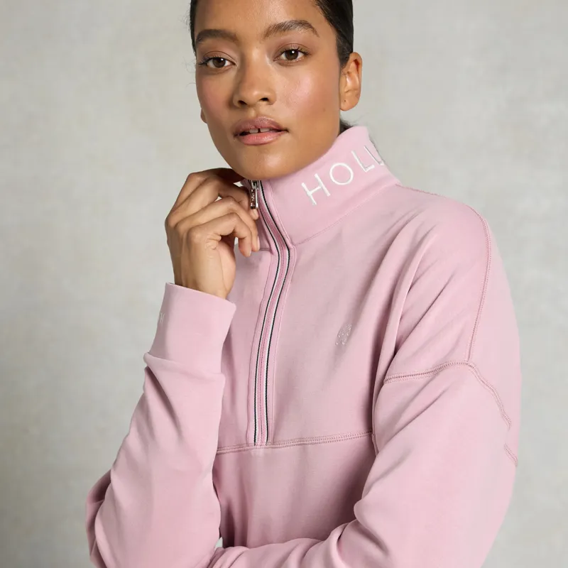 Holland Cooper Windsor Womens Quarter Zip Sweatshirt - Dawn Pink-1