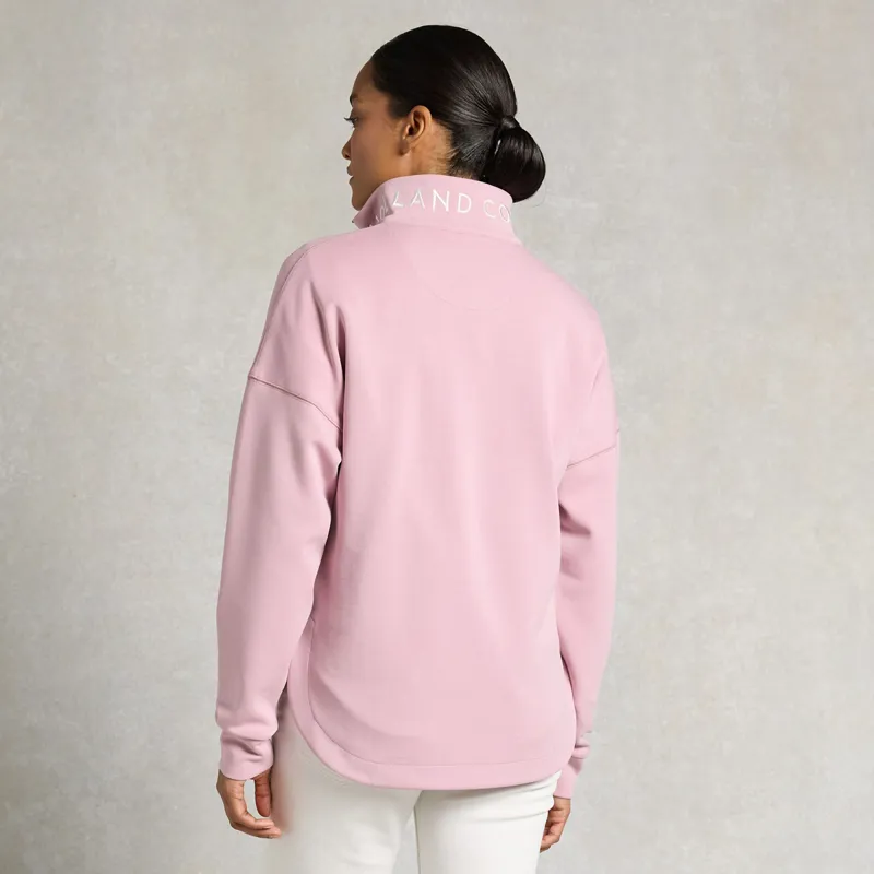 Holland Cooper Windsor Womens Quarter Zip Sweatshirt - Dawn Pink-2