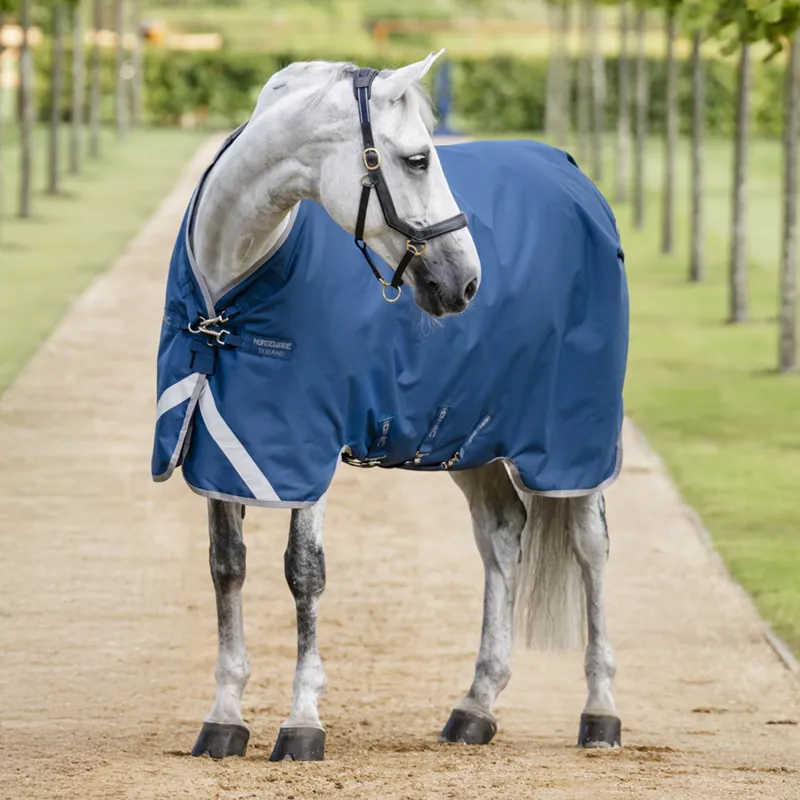 Horseware Ionic 100g Standard Neck Turnout Rug - Imperial Blue/Silver/Navy