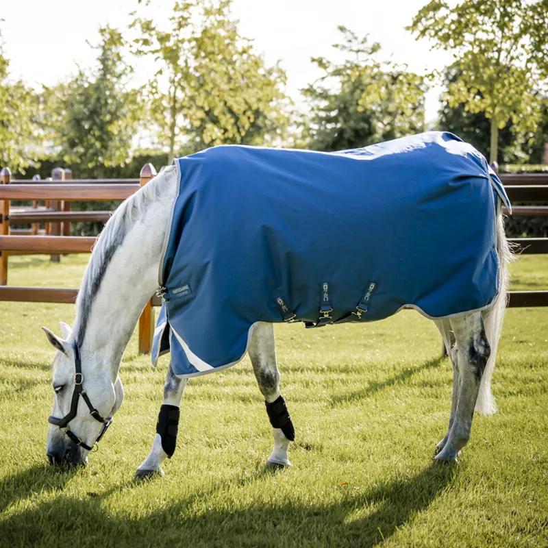 Horseware Ionic 100g Standard Neck Turnout Rug - Imperial Blue/Silver/Navy-1