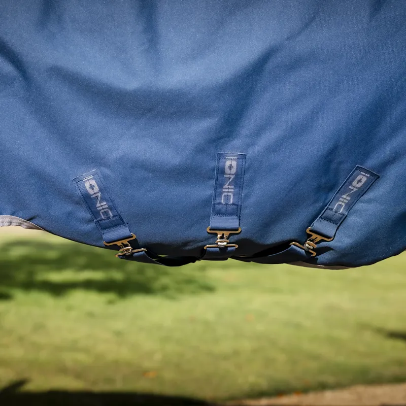 Horseware Ionic 100g Standard Neck Turnout Rug - Imperial Blue/Silver/Navy-2