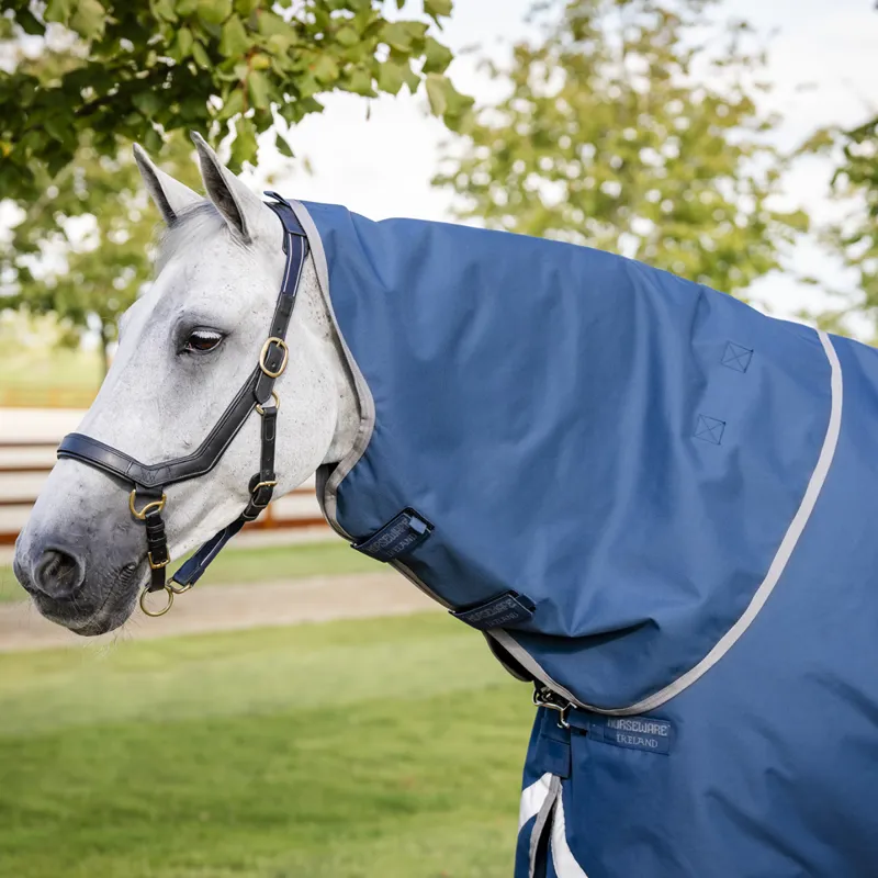 Horseware Ionic 0g Turnout Hood - Imperial Blue/Silver/Navy