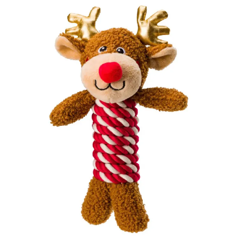 House Of Paws Christmas Rope Dog Toy - Reindeer
