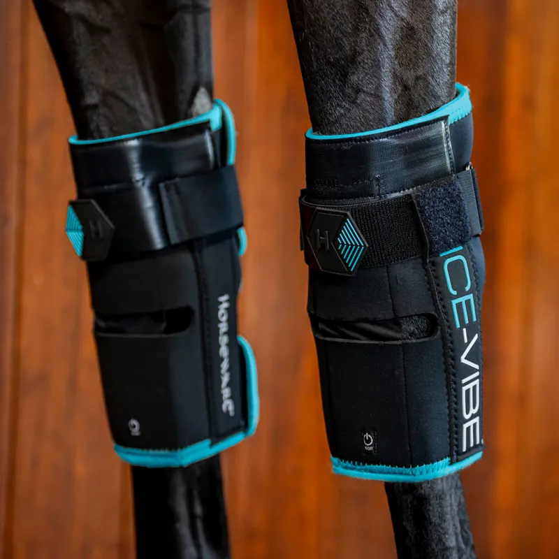Horseware Ice-Vibe Knee Wraps - Black/Aqua