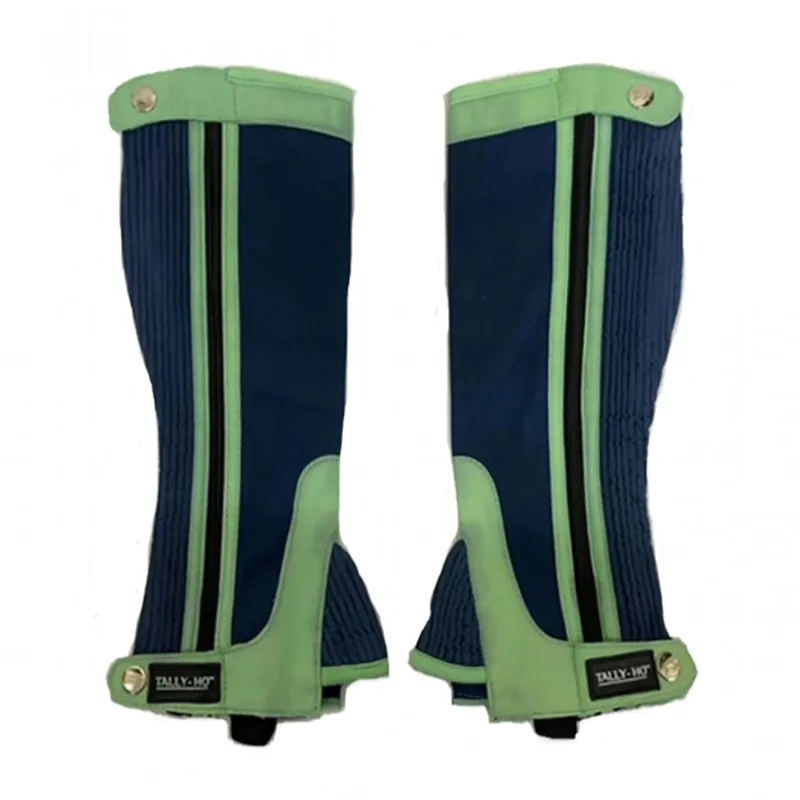 Horseware Tally Ho Synthetic Kids Half Chaps - Navy/Green - Small