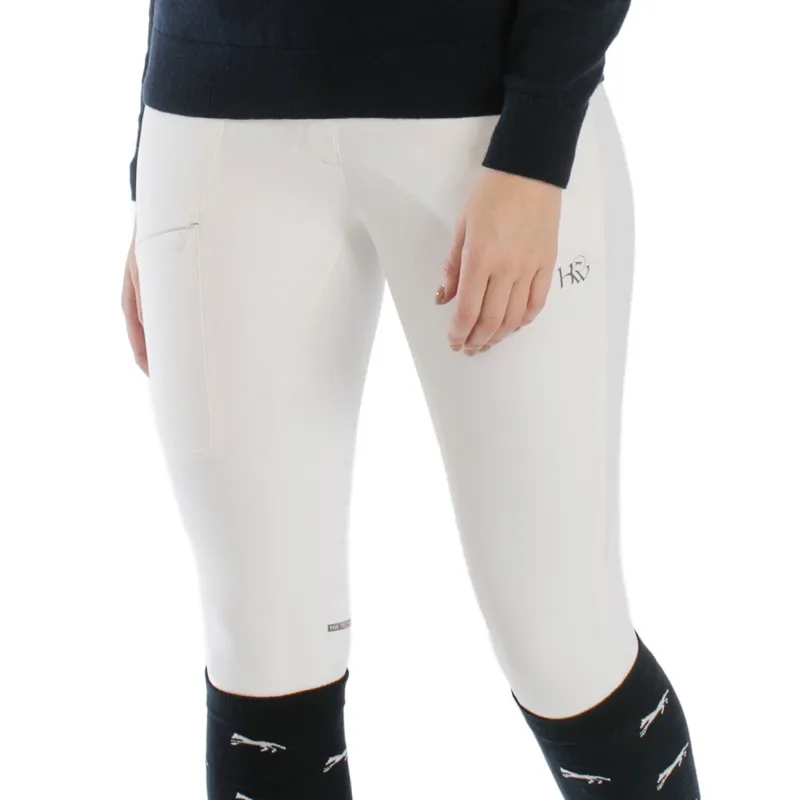 Horseware Hybrid Meryl Half Grip Ladies Riding Tights - White