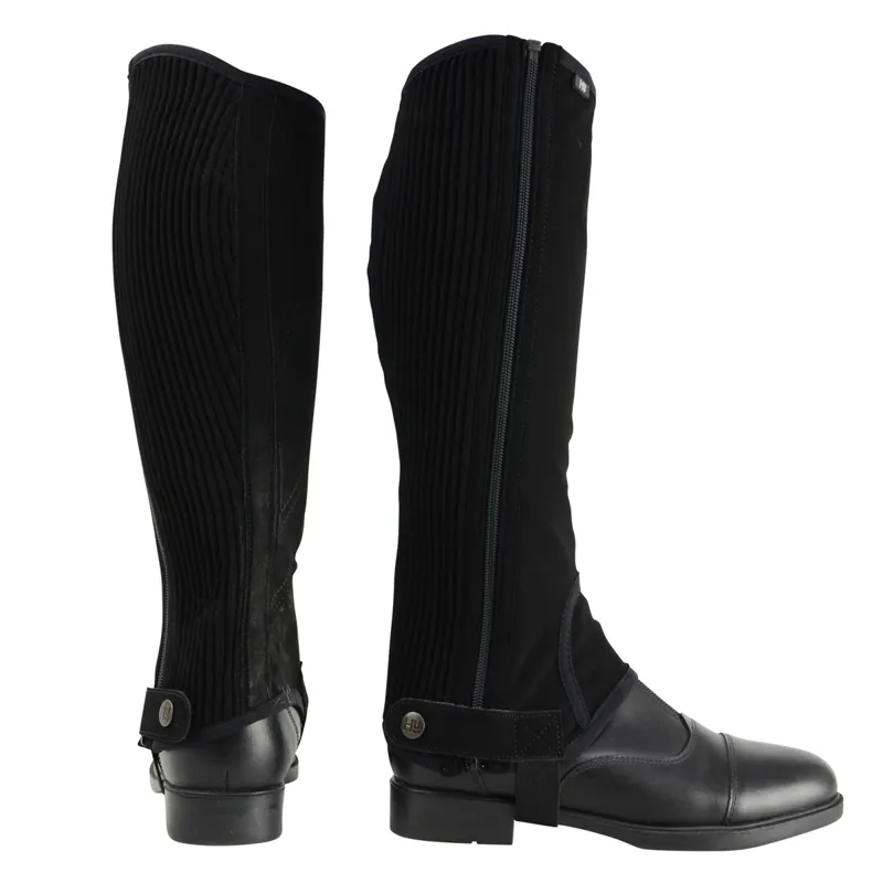 Hy Equestrian Children's Synthetic Nubuck Chaps - Black - Child Small