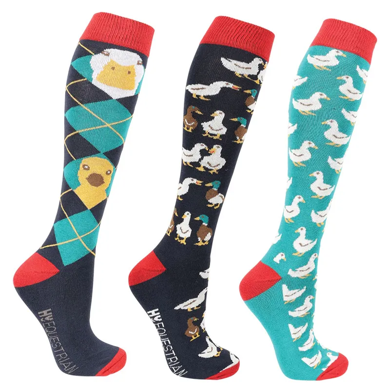 Hy Equestrian Ay Up Duck Adults Tall Riding Socks 3 Pack