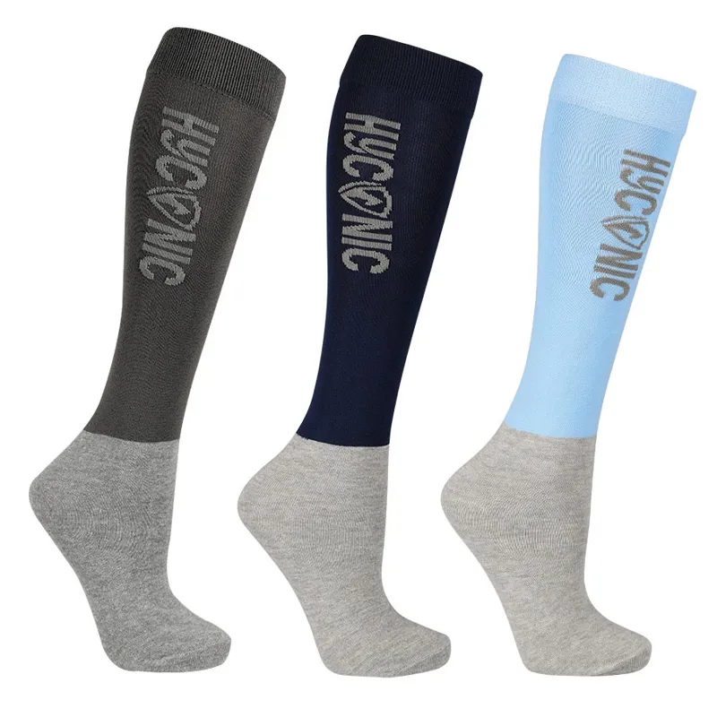 HyCONIC 3 Pack Tall Adults Riding Socks - Blue