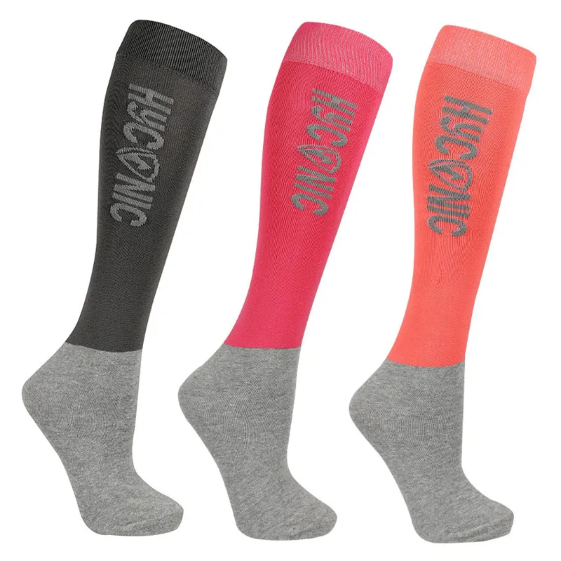 HyCONIC 3 Pack Tall Adults Riding Socks - Pink