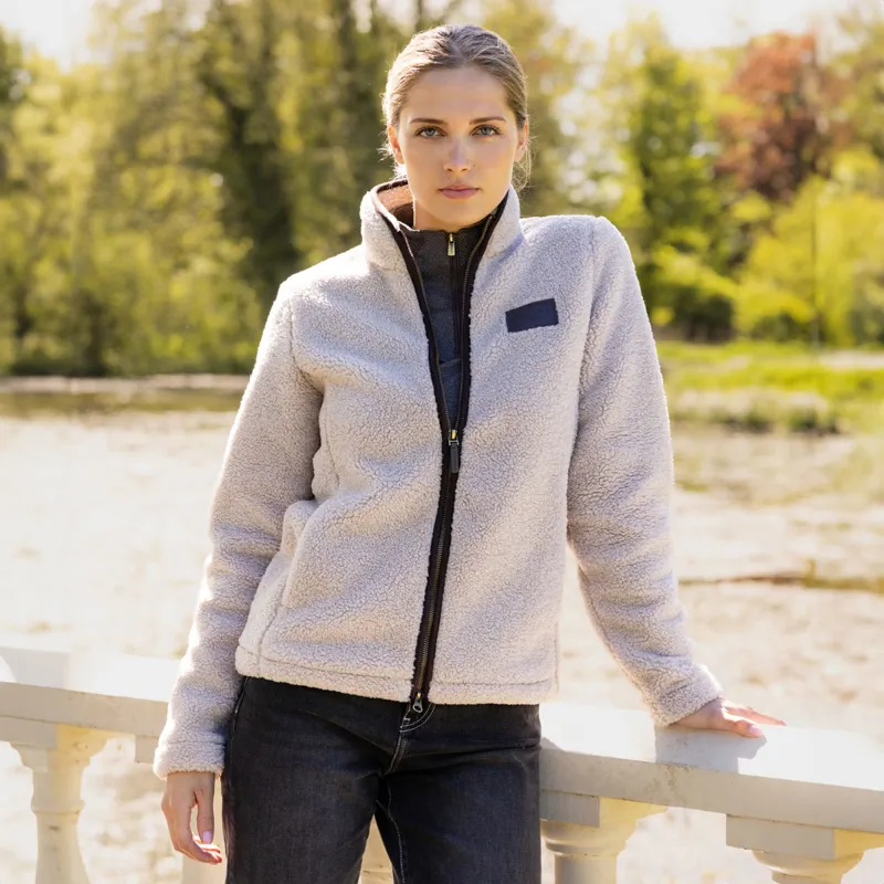 LeMieux Heritage Womens Borg Zip Through Jacket - Stone