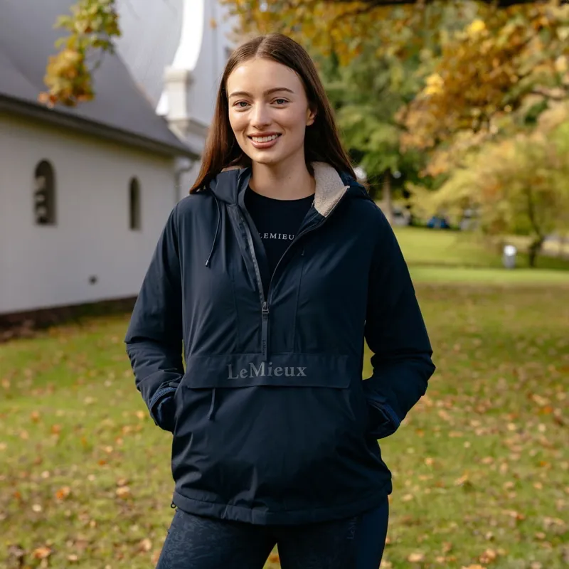 LeMieux Phoebe Womens Waterproof 1/2 Zip Anorak - Navy-2