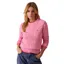 Joules Classic Cable Cotton Womens Crew Neck Jumper - Pink