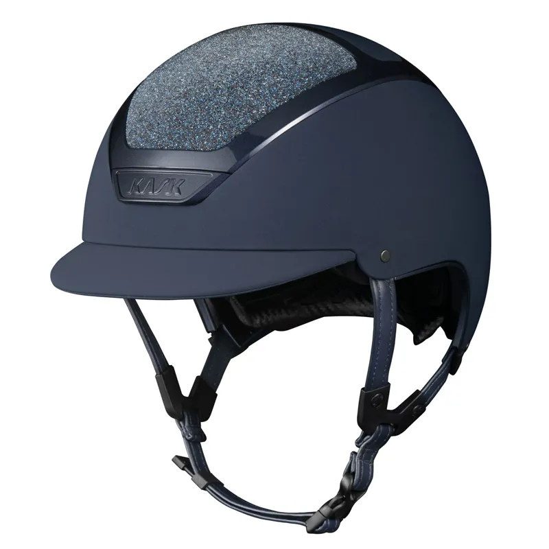 KASK Dogma Chrome Crystal Carpets Riding Hat - Navy/Navy