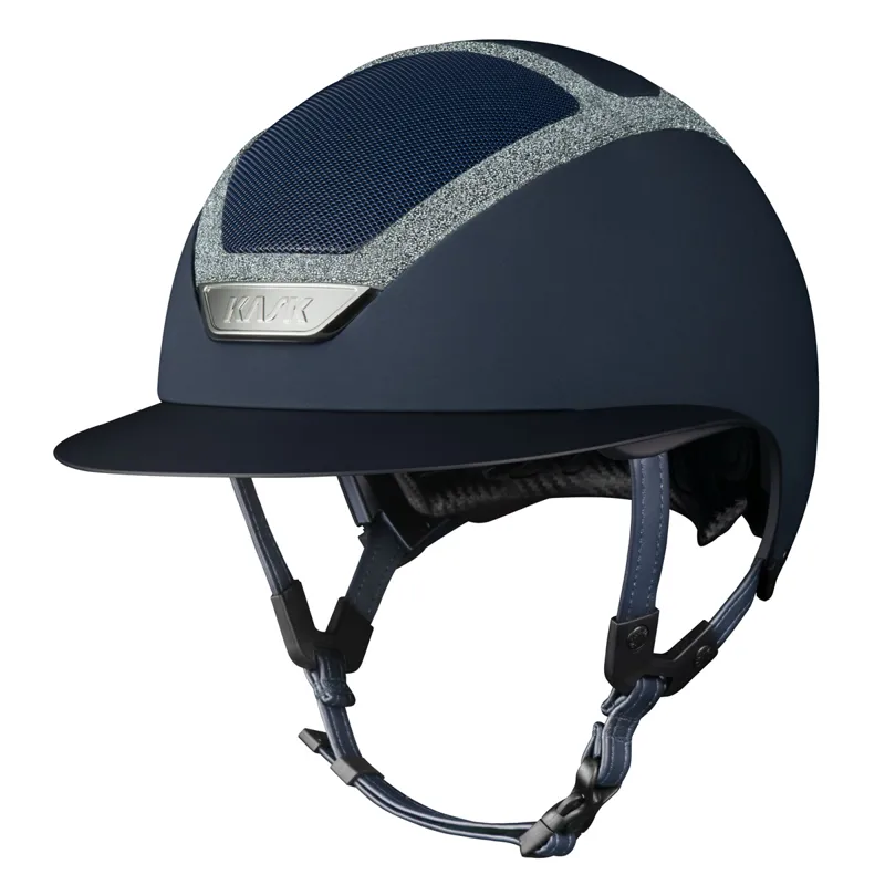 KASK Star Lady Chrome Crystals Frame Riding Hat - Navy/Silver