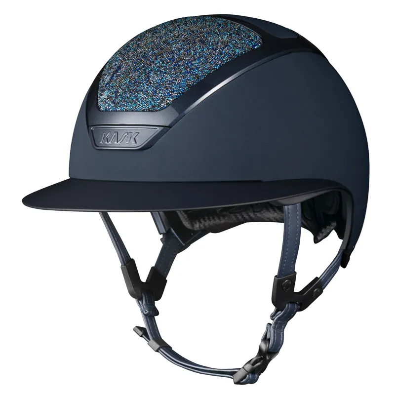KASK Star Lady Chrome Crystals Midnight Riding Hat - Navy/Navy
