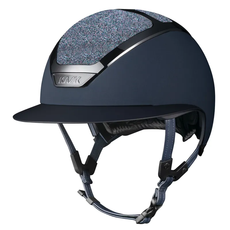 KASK Star Lady Chrome Crystals Midnight Riding Hat - Navy/Parsh