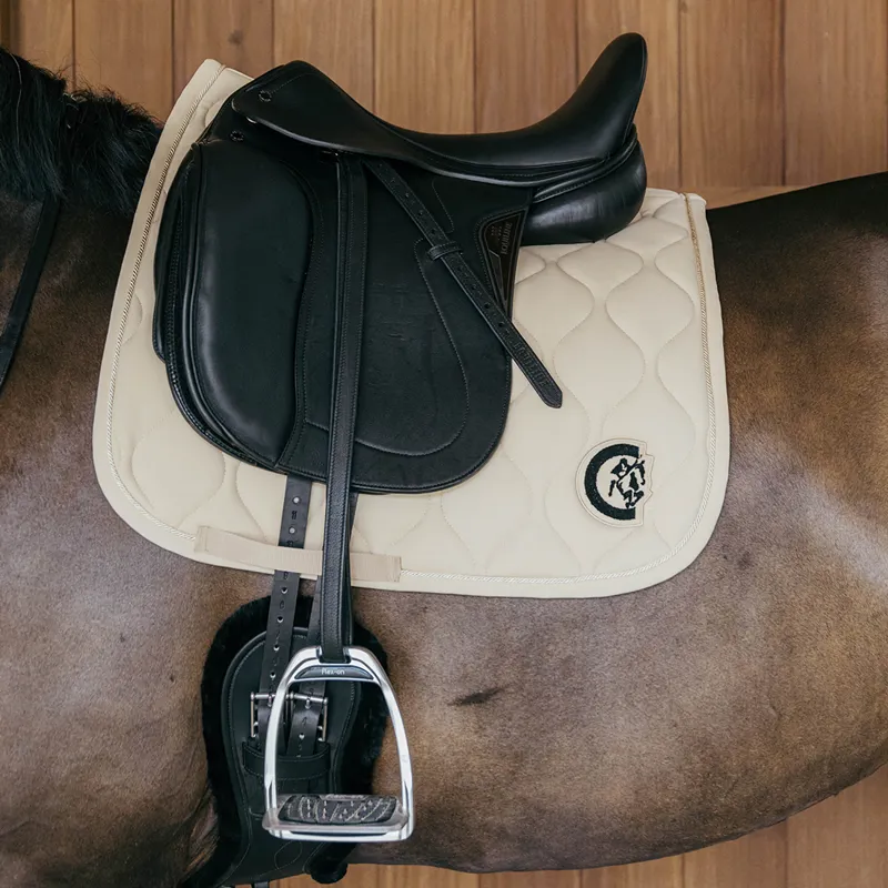 Kentucky 3D Logo Wave Dressage Saddlecloth - Beige