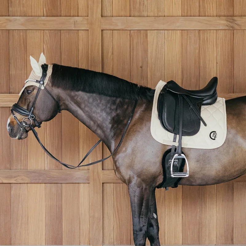 Kentucky 3D Logo Wave Dressage Saddlecloth - Beige-1