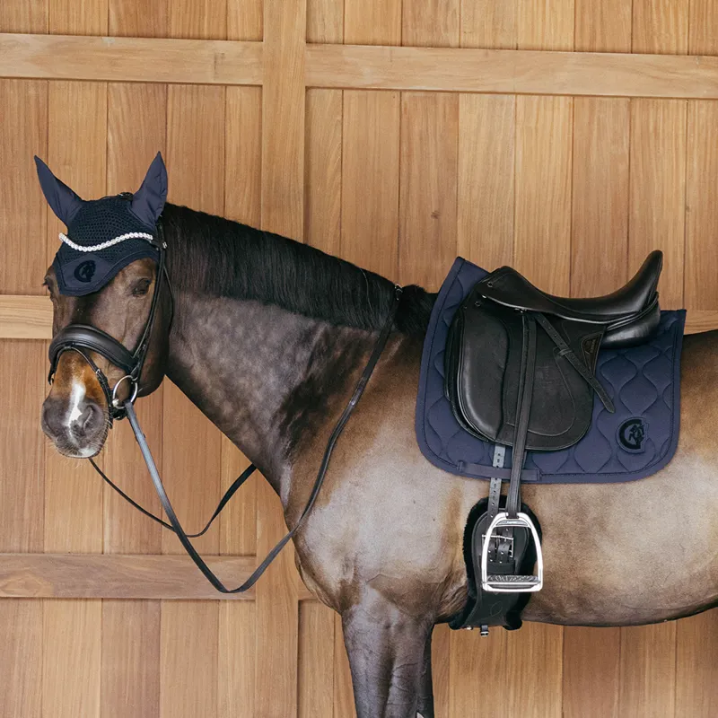 Kentucky 3D Logo Wave Dressage Saddlecloth - Navy-1