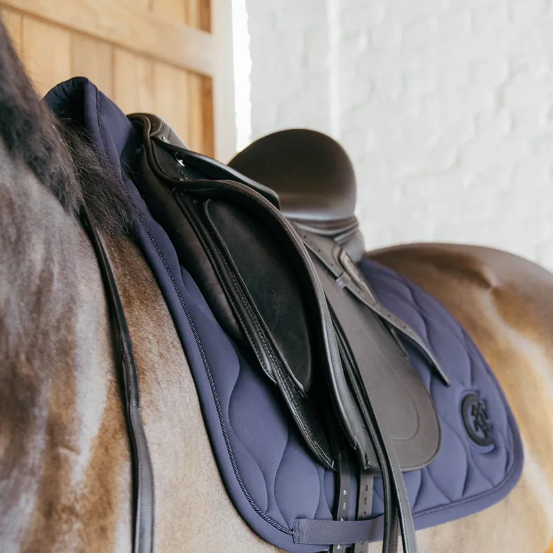 Kentucky 3D Logo Wave Dressage Saddlecloth - Navy-3