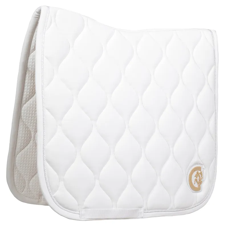 Kentucky 3D Logo Wave Dressage Saddlecloth - White-1