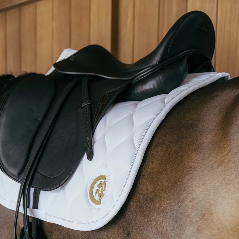 Kentucky 3D Logo Wave Dressage Saddlecloth - White-3