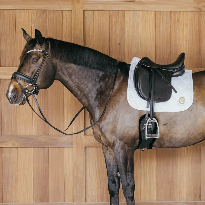 Kentucky 3D Logo Wave Dressage Saddlecloth - White-4