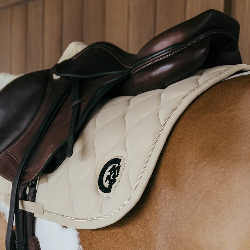 Kentucky 3D Logo Wave Jump Saddlecloth - Beige-2