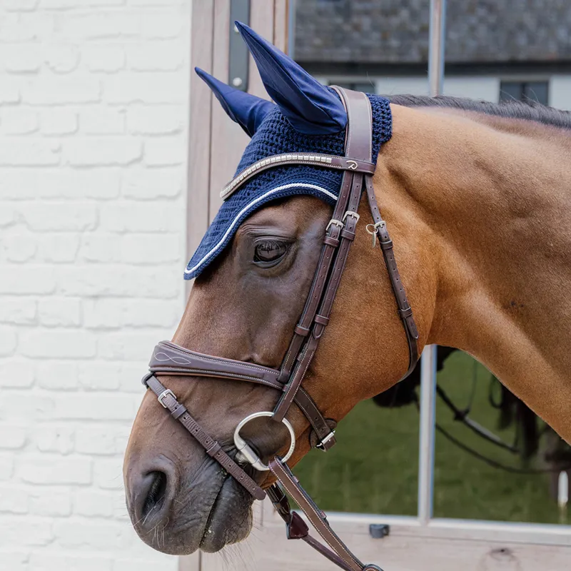 Kentucky Wellington Diamond Rope Fly Veil - Navy-1