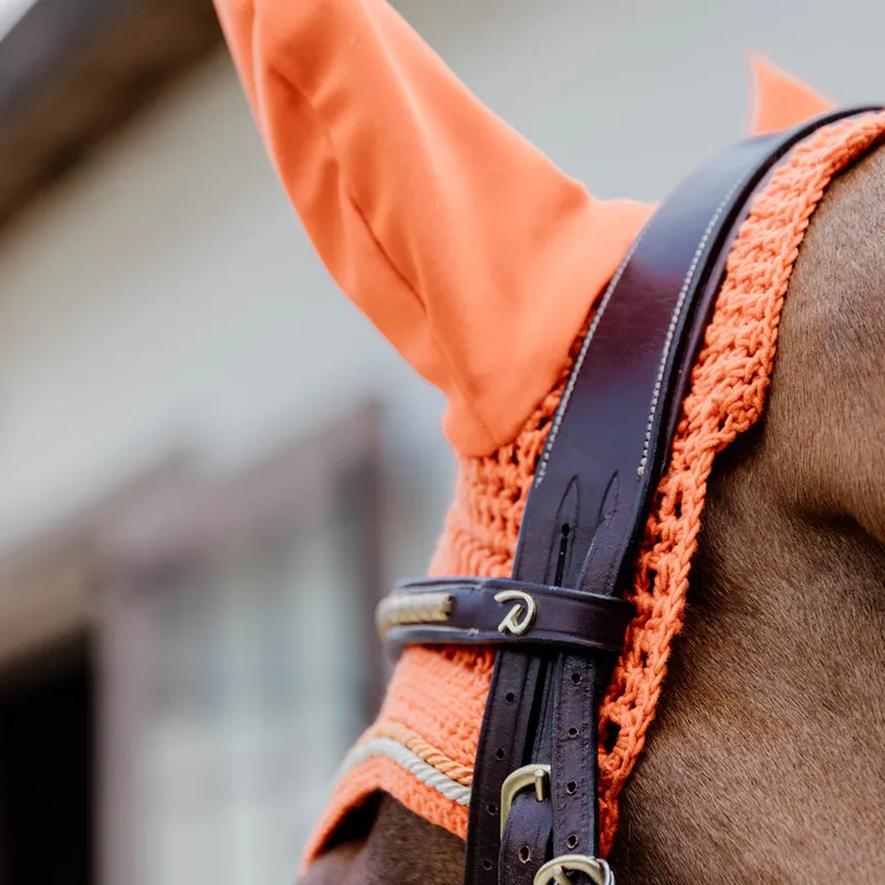 Kentucky Wellington Diamond Rope Fly Veil - Orange-1