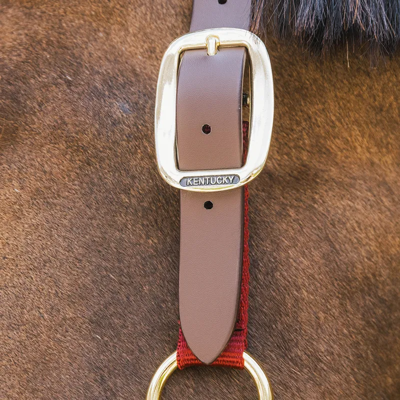 Kentucky Horsewear Nylon Breakaway Safety Headcollar - Bordeaux/Brown-2