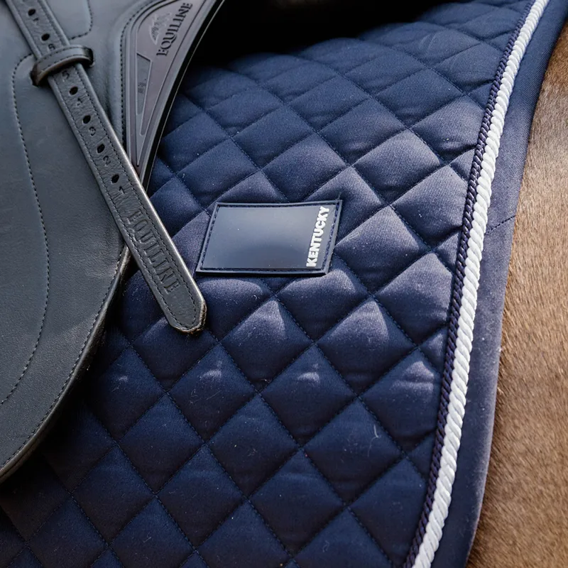 Kentucky Horsewear Diamond Rope Dressage Saddlecloth - Navy-2