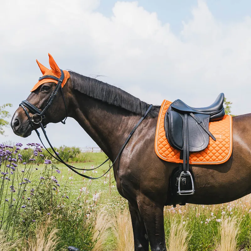 Kentucky Horsewear Diamond Rope Dressage Saddlecloth - Orange-2
