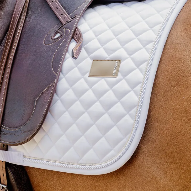 Kentucky Horsewear Diamond Rope Dressage Saddlecloth - White-2