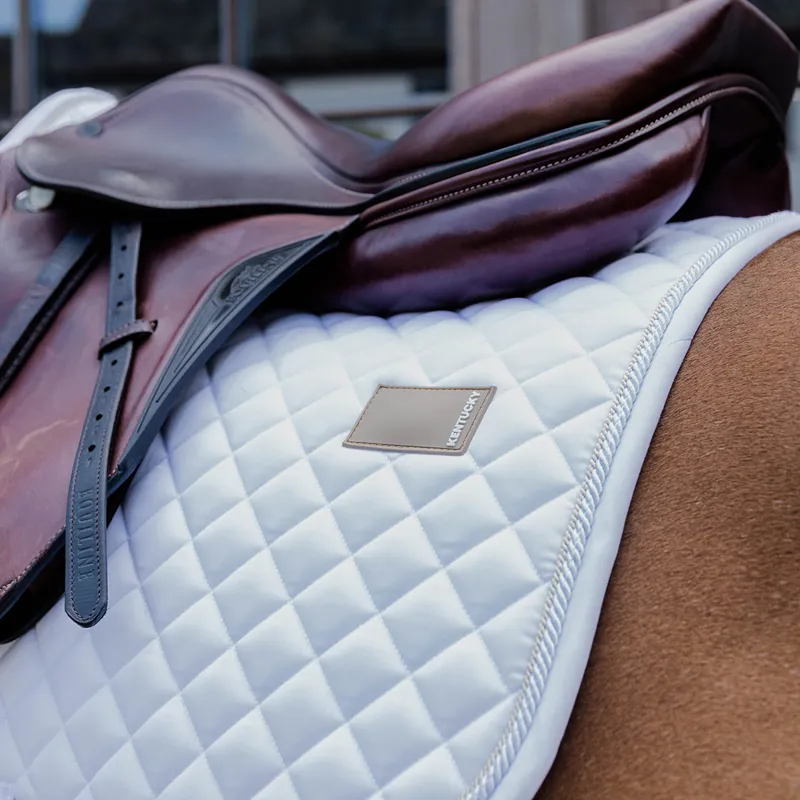 Kentucky Horsewear Diamond Rope Jump Saddlecloth - White-2