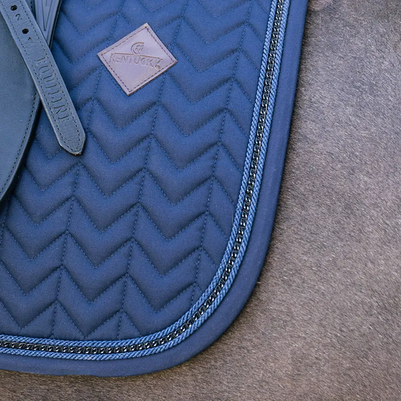 Kentucky Metal Chain Dressage Saddlecloth - Navy-2