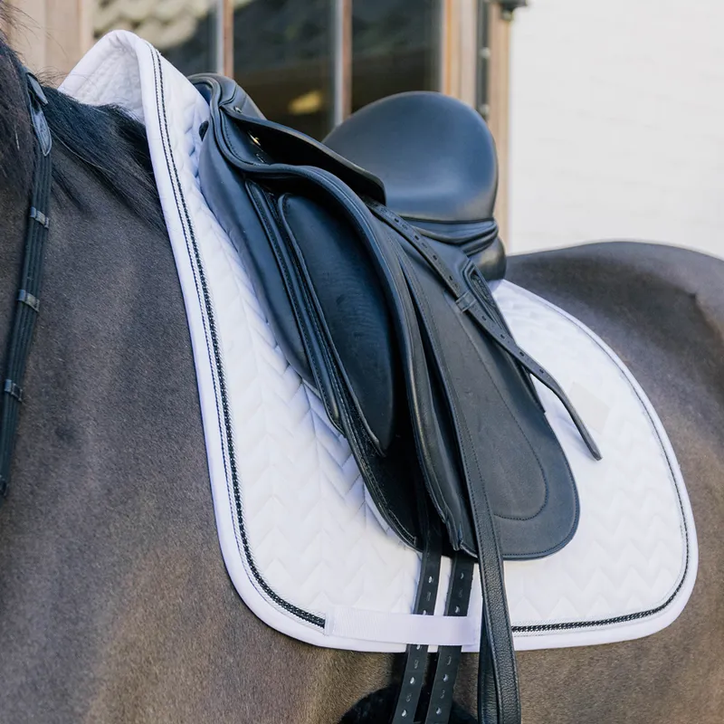 Kentucky Metal Chain Dressage Saddlecloth - White-2