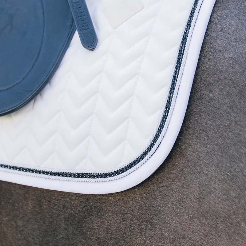 Kentucky Metal Chain Dressage Saddlecloth - White-4