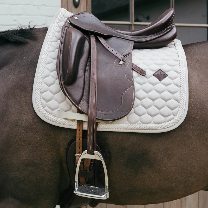 Kentucky Plaited Cord Dressage Saddlecloth - Beige-1