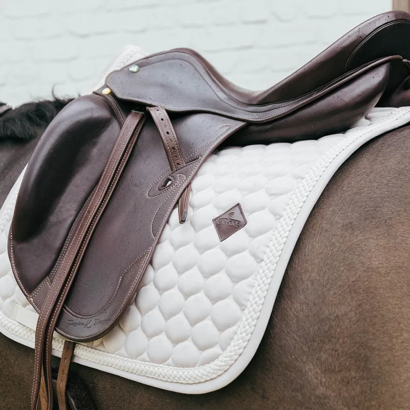 Kentucky Plaited Cord Dressage Saddlecloth - Beige-2