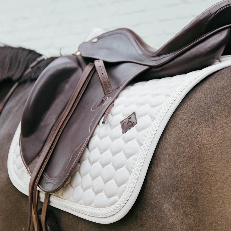 Kentucky Plaited Cord Dressage Saddlecloth - Beige-3