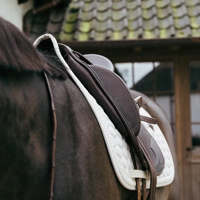 Kentucky Plaited Cord Dressage Saddlecloth - Beige-5