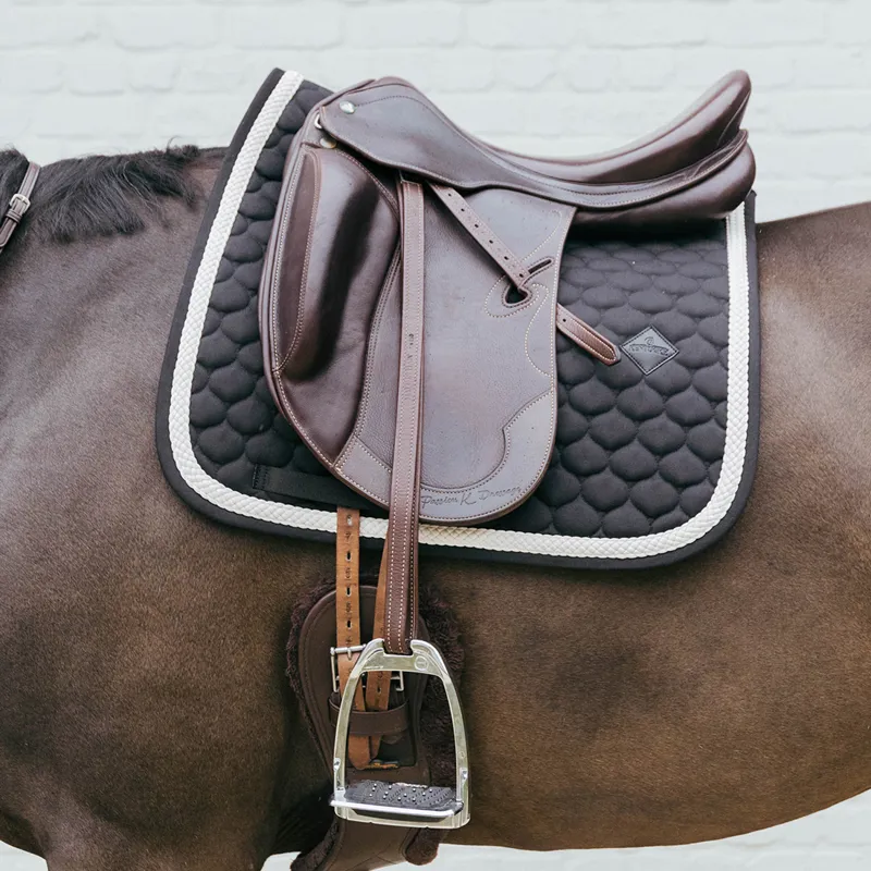 Kentucky Plaited Cord Dressage Saddlecloth - Black-1