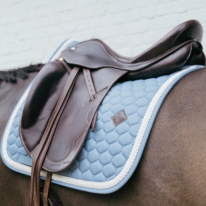 Kentucky Plaited Cord Dressage Saddlecloth - Light Blue-4
