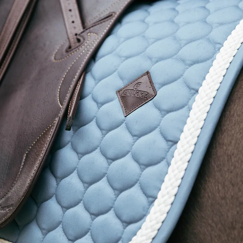 Kentucky Plaited Cord Dressage Saddlecloth - Light Blue-5