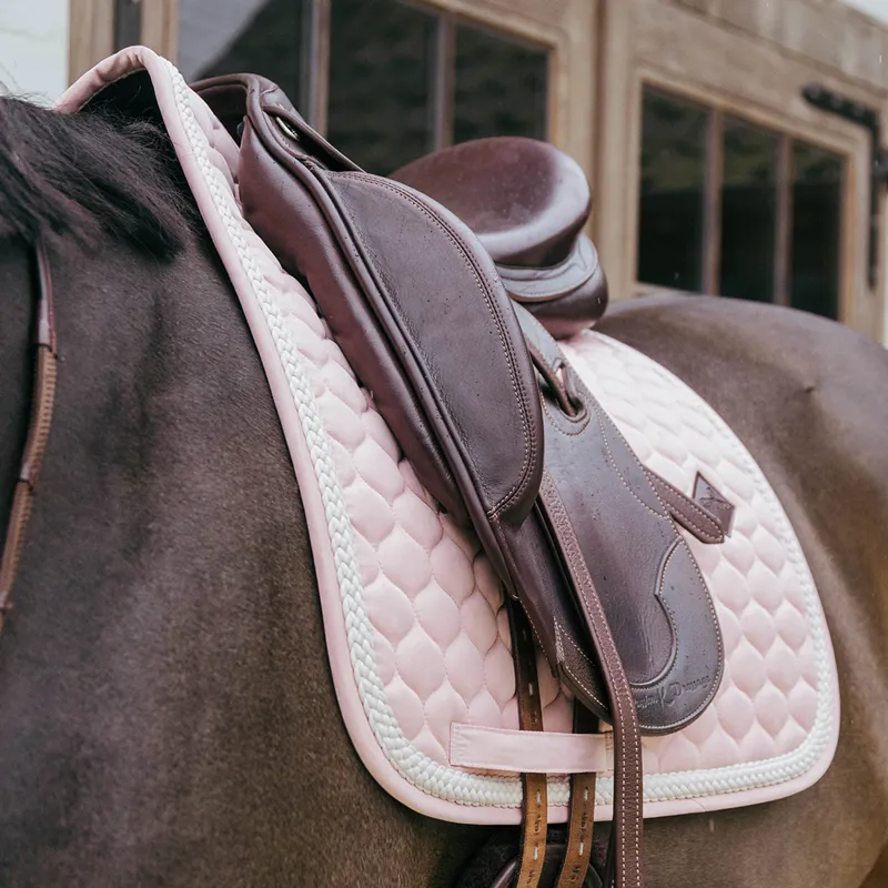 Kentucky Plaited Cord Dressage Saddlecloth - Light Rose-2